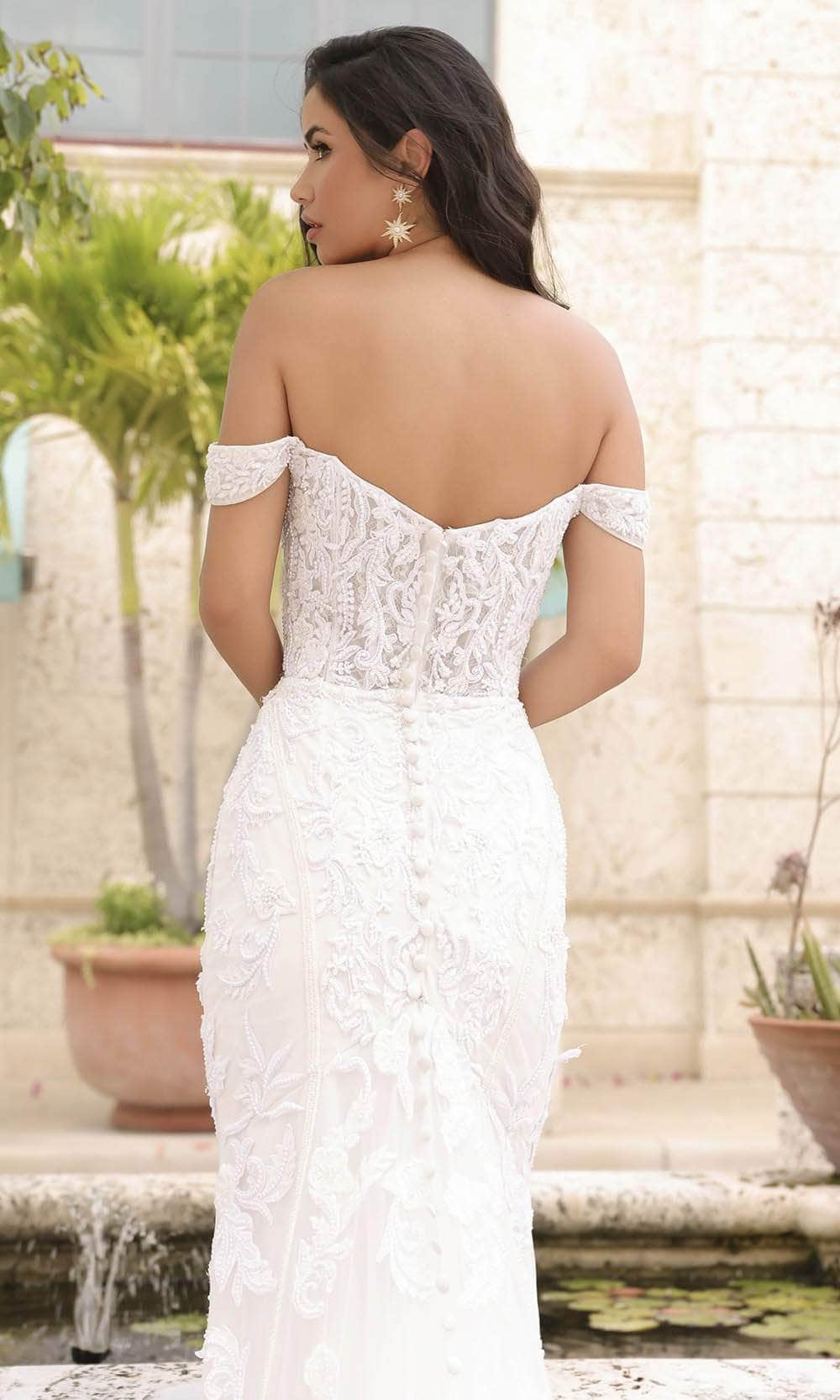 Primavera Couture 11104 - Off-Shoulder Embroidered Wedding Dress - view 6