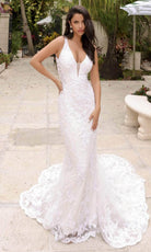 Primavera Couture 11109 - Plunging Neck Sleeveless Wedding Dress