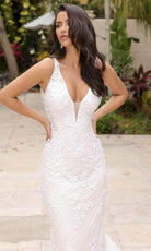 Primavera Couture 11109 - Plunging Neck Sleeveless Wedding Dress