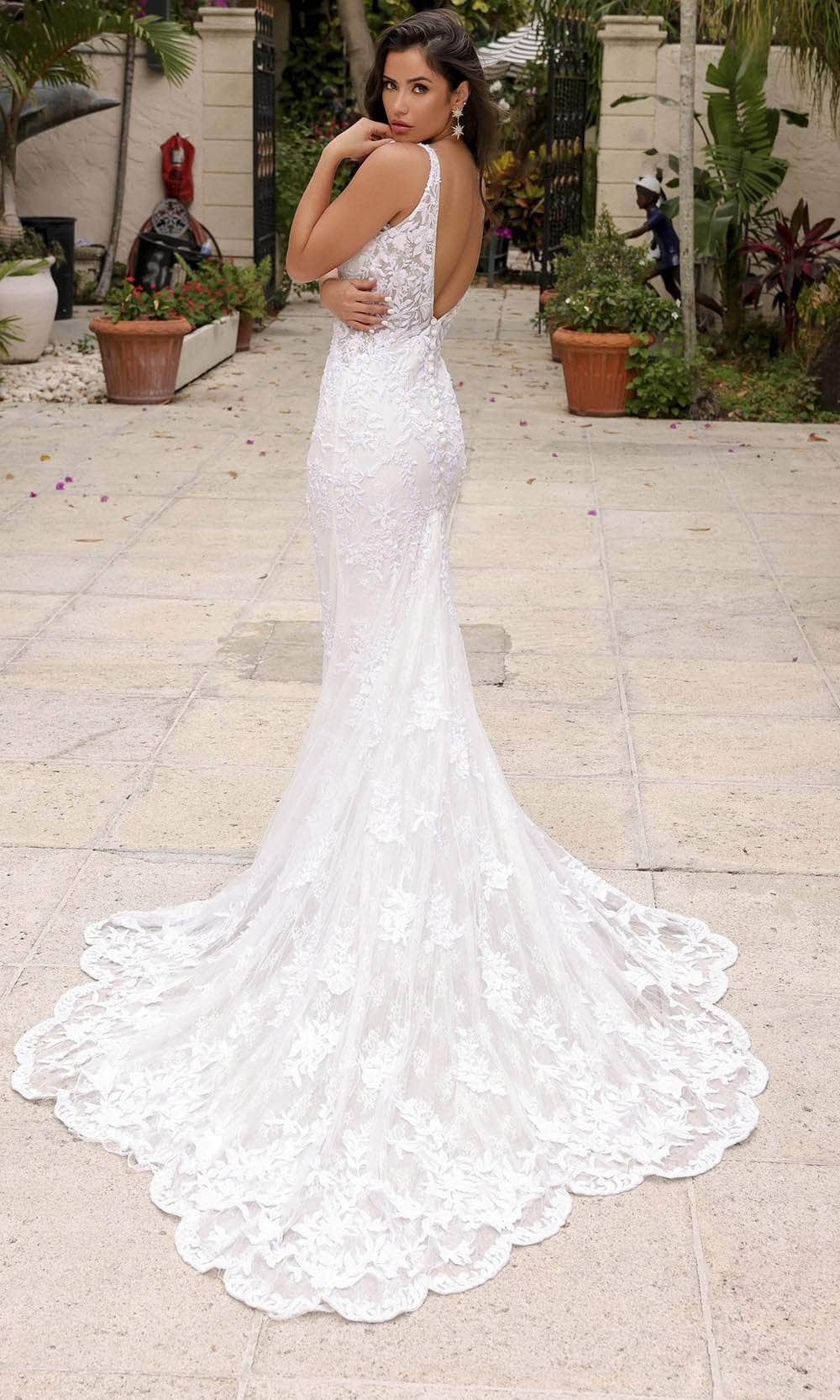 Primavera Couture 11109 - Plunging Neck Sleeveless Wedding Dress - view 4