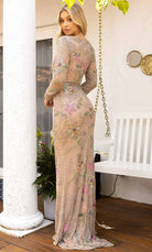 Primavera Couture 12007 - Floral Patterned Modest Gown - Silhouette Dresses