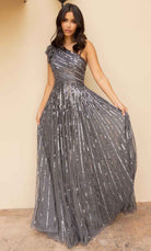 Primavera Couture 12009 - Asymmetrical Sequined Flowy Dress - designer prom dress at Silhouette Dresses