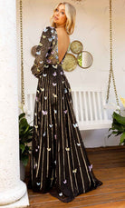 Primavera Couture 12024 - Butterfly Embedded Long Gown - back view