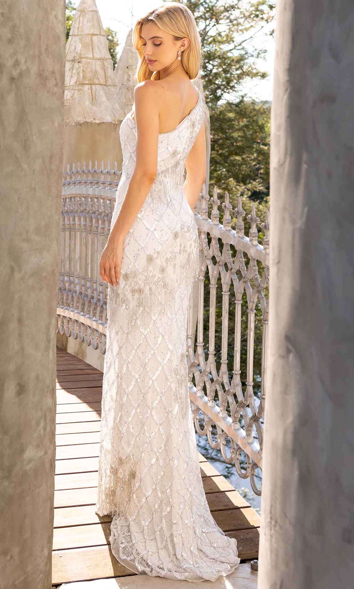 Primavera Couture 12051 - One-Sleeve Embellished Evening Gown - view 5
