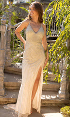 Primavera Couture 12067 - Bedazzled Sleeveless High Slit Dress - designer evening gown at Silhouette Dresses