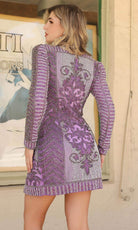 Primavera Couture 12076 - Beaded Long Sleeve Ensemble