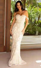 Primavera Couture 12110 - Jeweled Off Shoulder Prom Gown - back view