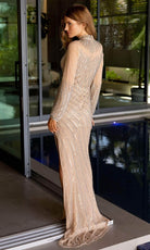 Primavera Couture 12125 - Sequined Long Sleeve Evening Dress