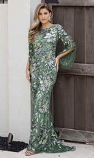 Primavera Couture 12171 - Long Sleeve Floral Sequin Prom Dress