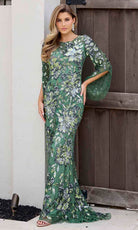 Primavera Couture 12171 - Long Sleeve Floral Sequin Prom Dress - view 4
