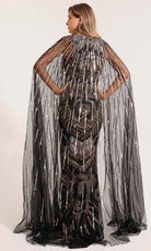 Primavera Couture 12177 - V-Neck Sequined Sheath Evening Gown - back view