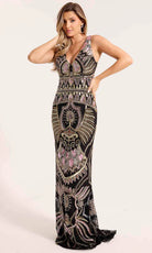 Primavera Couture 12177 - V-Neck Sequined Sheath Evening Gown - view 6