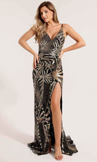 Primavera Couture 12191 - V-Neck Sequin Beaded Prom Gown - designer evening gown at Silhouette Dresses