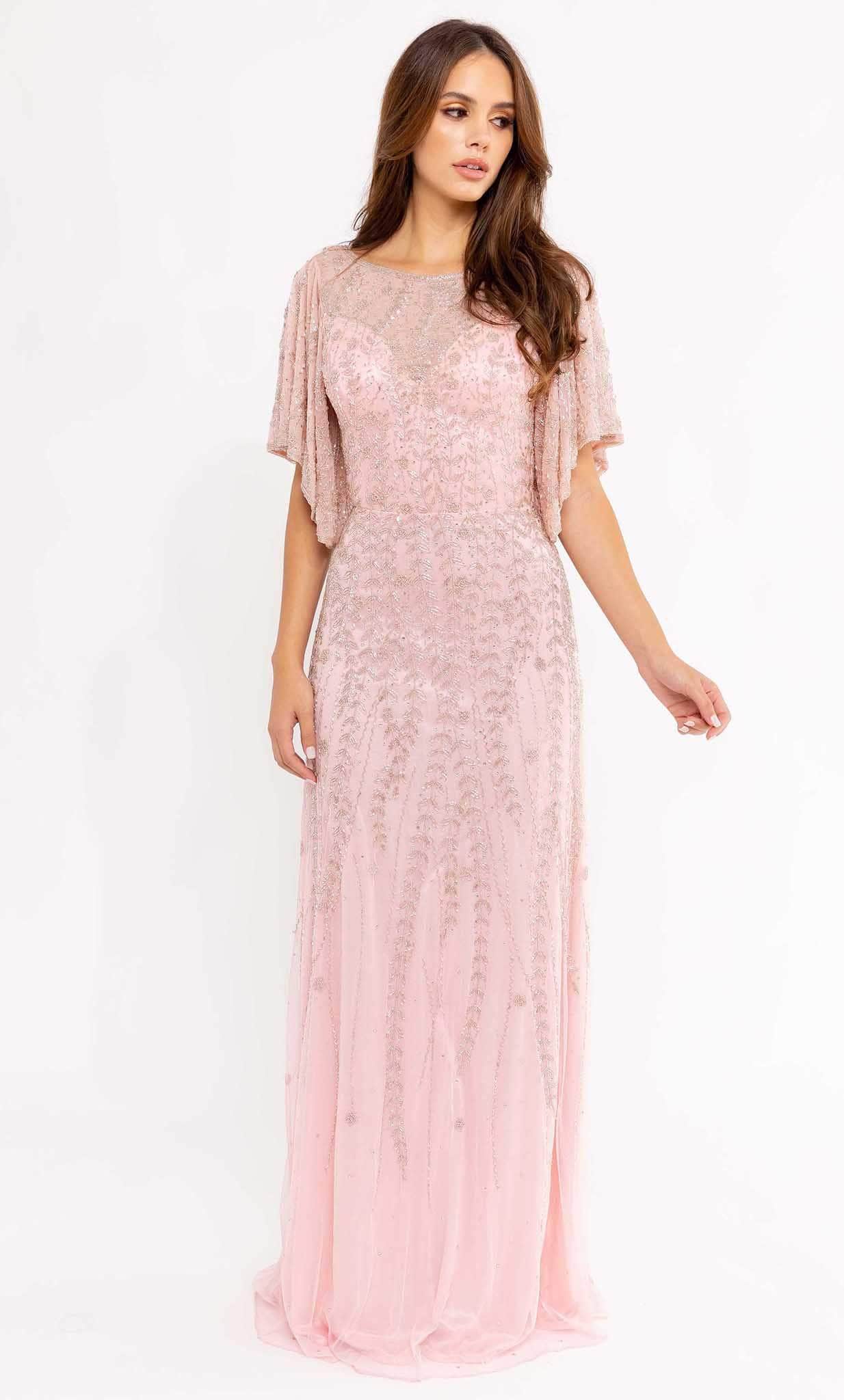 Primavera Couture 13101 - Flutter Sleeve Embroidered Gown - view 5