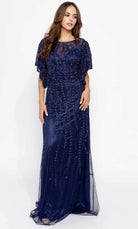 Primavera Couture 13101 - Flutter Sleeve Embroidered Gown - designer mother of the bride dress at Silhouette Dresses