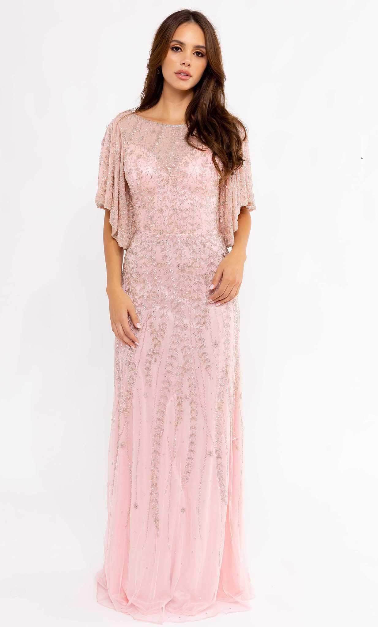 Primavera Couture 13101 - Flutter Sleeve Embroidered Gown - view 4