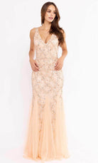 Primavera Couture 13107 - V Neck Sleeveless Sheath Gown - view 5