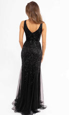 Primavera Couture 13107 - V Neck Sleeveless Sheath Gown - back view