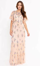 Primavera Couture 13108 - Soft-Looking Floral Long Dress - designer mother of the bride dress at Silhouette Dresses
