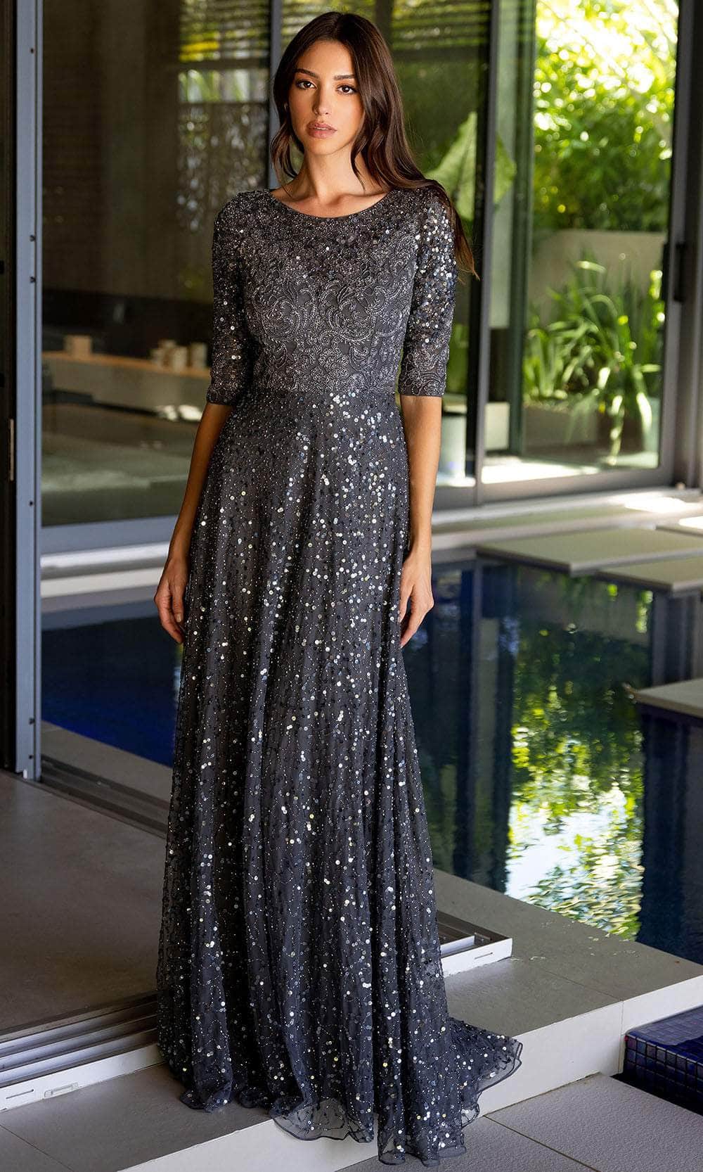 Primavera Couture 13115 - Scoop Jeweled A-Line Prom Gown - designer prom dress at Silhouette Dresses