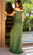 Primavera Couture 13126 - Beaded Off-Shoulder Prom Dress - back view