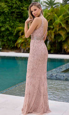 Primavera Couture 13132 - V-Neck Sleeveless Beaded Evening Gown - detail view
