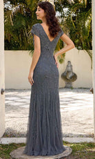 Primavera Couture 13133 - Short Sleeve Embellished Evening Dress