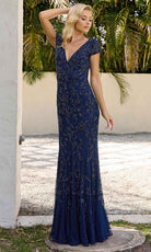 Primavera Couture 13133 - Short Sleeve Embellished Evening Dress - view 4
