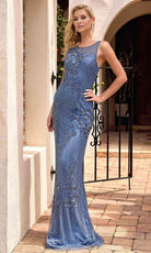 Primavera Couture 13140 - Beaded Detail Scoop Evening Dress