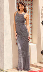 Primavera Couture 13140 - Beaded Detail Scoop Evening Dress