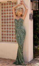 Primavera Couture 13141 - Plunging V-Neck Beaded Evening Gown - view 4