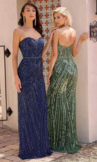 Primavera Couture 13141 - Plunging V-Neck Beaded Evening Gown - view 8