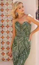 Primavera Couture 13141 - Plunging V-Neck Beaded Evening Gown - view 6