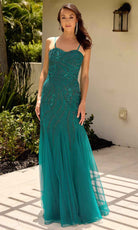 Primavera Couture 13145 - Strapless Sheer Capelet Evening Dress