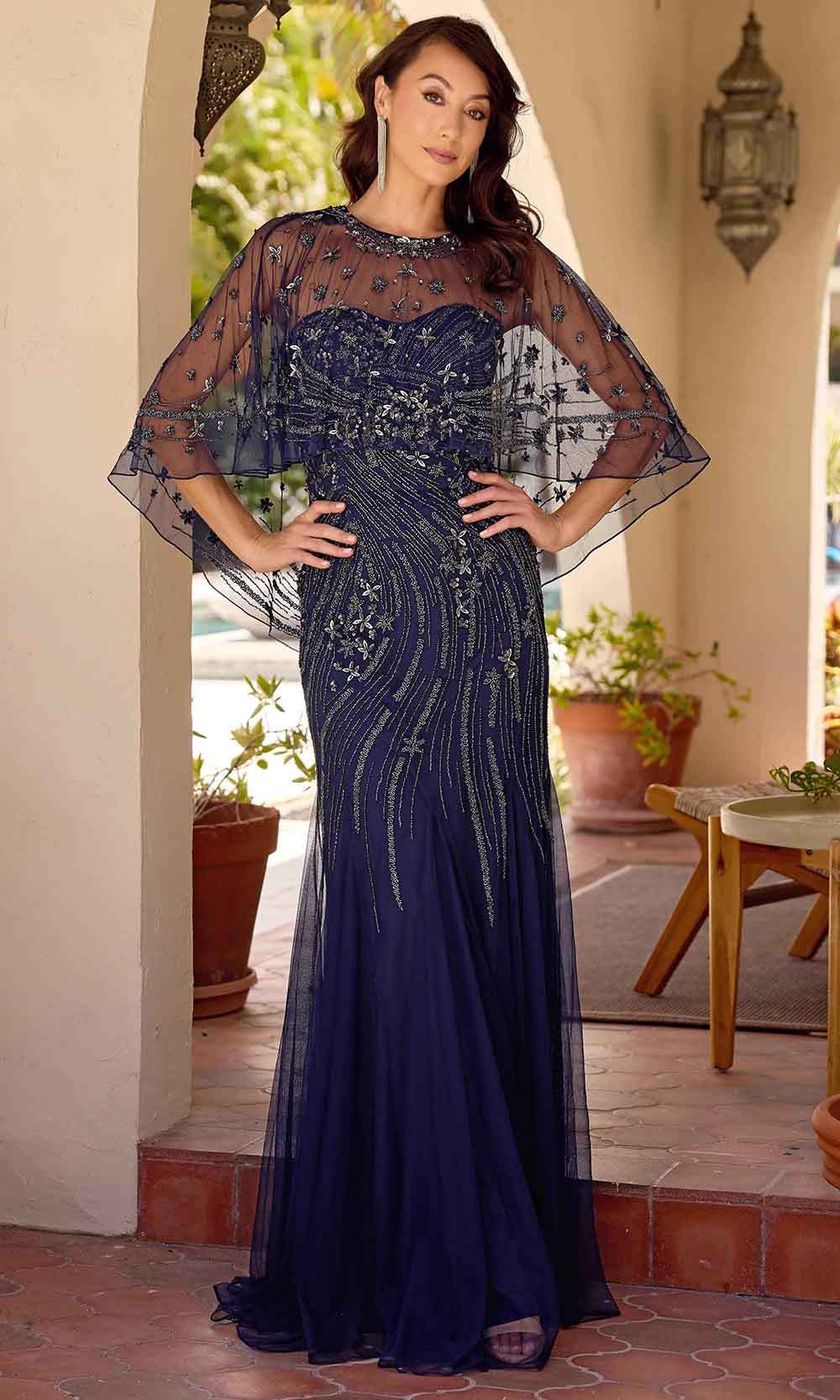 Primavera Couture 13145 - Strapless Sheer Capelet Evening Dress - view 4