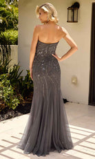 Primavera Couture 13145 - Strapless Sheer Capelet Evening Dress - back view