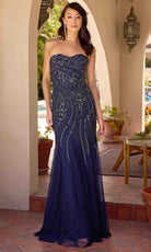 Primavera Couture 13145 - Strapless Sheer Capelet Evening Dress - view 7