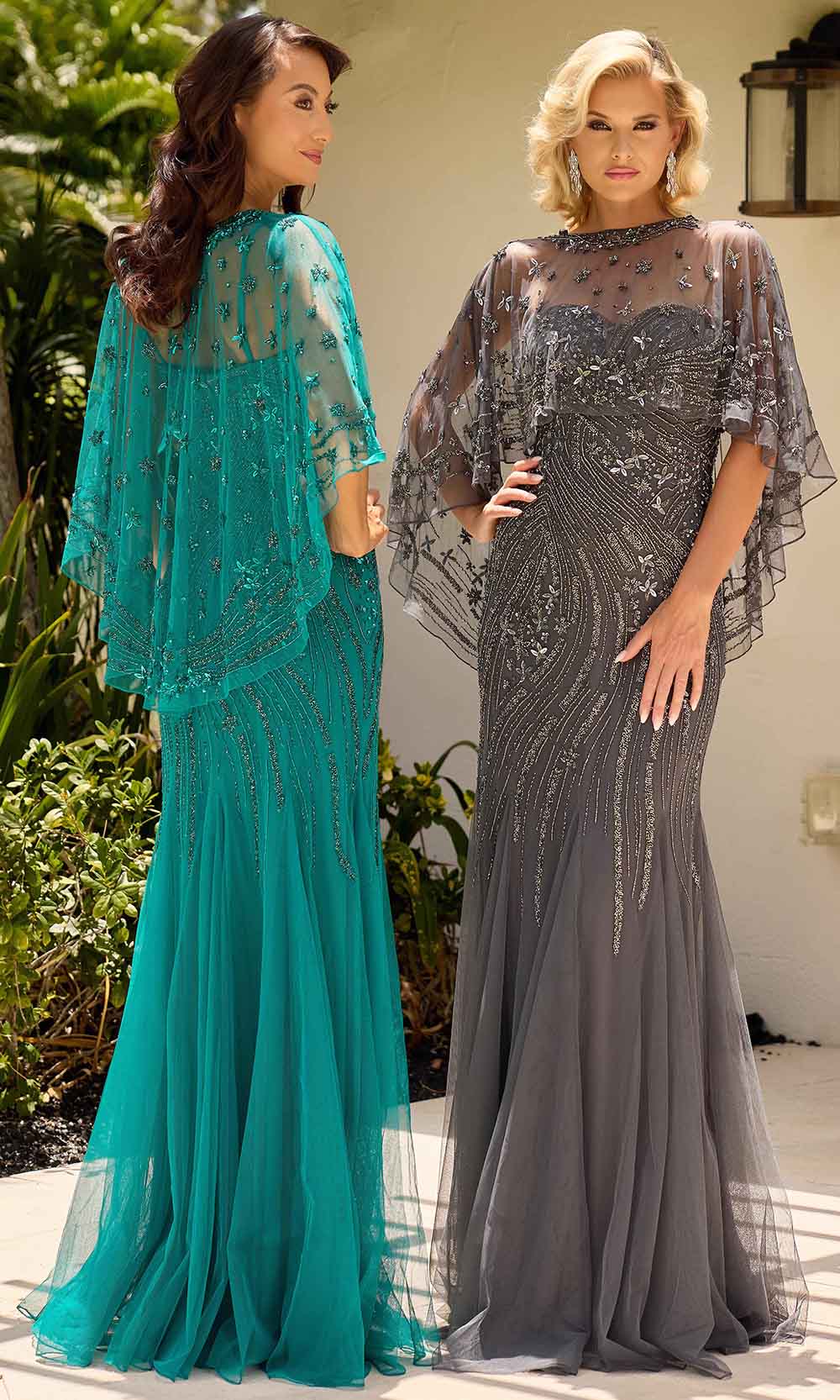 Primavera Couture 13145 - Strapless Sheer Capelet Evening Dress - view 14