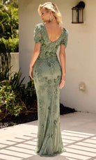 Primavera Couture 13147 - Puff Sleeve V-Neck Gown