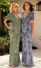 Primavera Couture 13147 - Puff Sleeve V-Neck Gown
