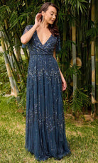 Primavera Couture 13153 - V-Neck Sequin Embellished Evening Gown