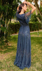 Primavera Couture 13153 - V-Neck Sequin Embellished Evening Gown