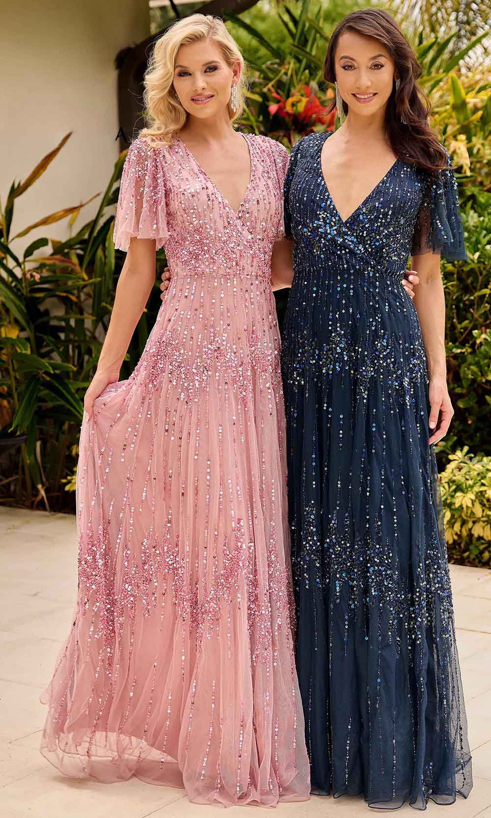 Primavera Couture 13153 - V-Neck Sequin Embellished Evening Gown - view 5