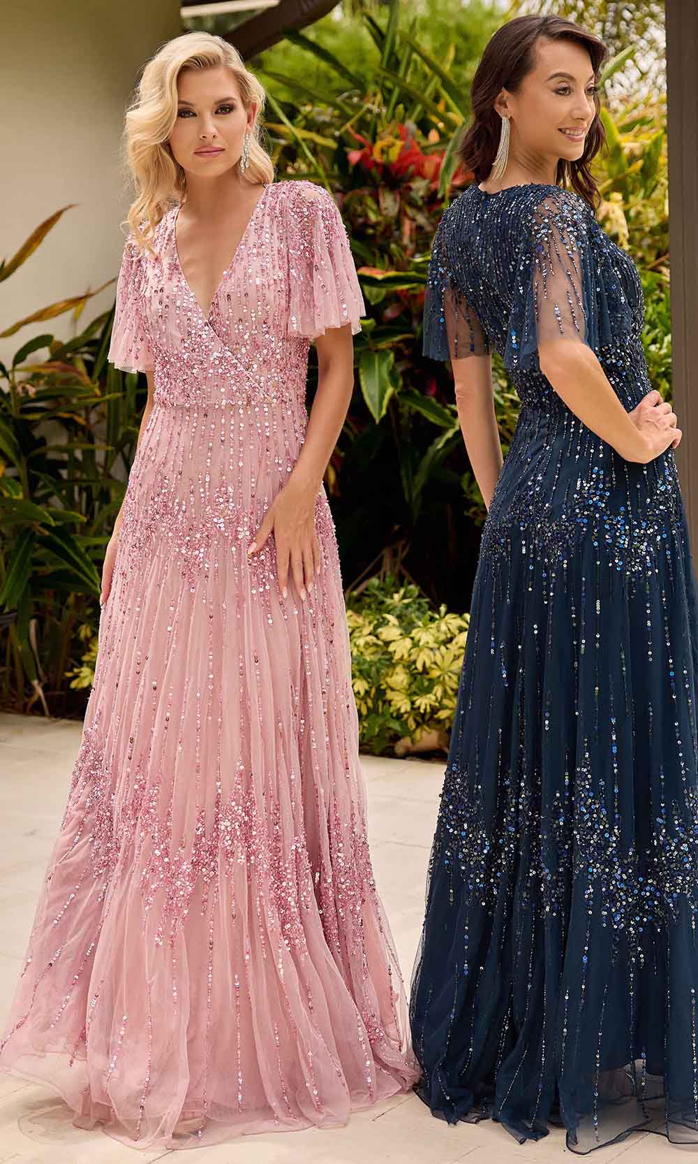 Primavera Couture 13153 - V-Neck Sequin Embellished Evening Gown - view 6