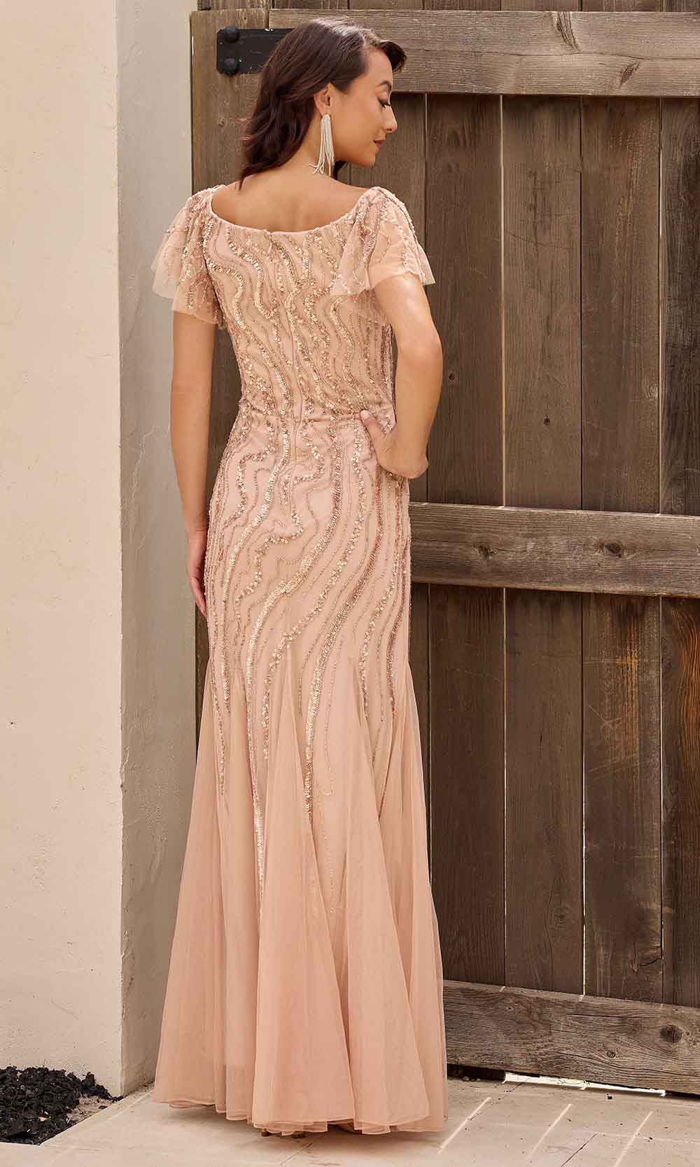 Primavera Couture 13155 - Square Neck Godet Detailed Evening Dress - view 5