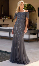 Primavera Couture 13155 - Square Neck Godet Detailed Evening Dress - view 8