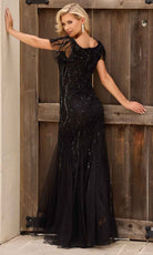 Primavera Couture 13155 - Square Neck Godet Detailed Evening Dress - back view