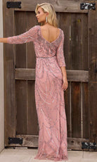Primavera Couture 13156 - Quarter Sleeved Sheath Evening Dress