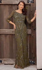 Primavera Couture 13156 - Quarter Sleeved Sheath Evening Dress