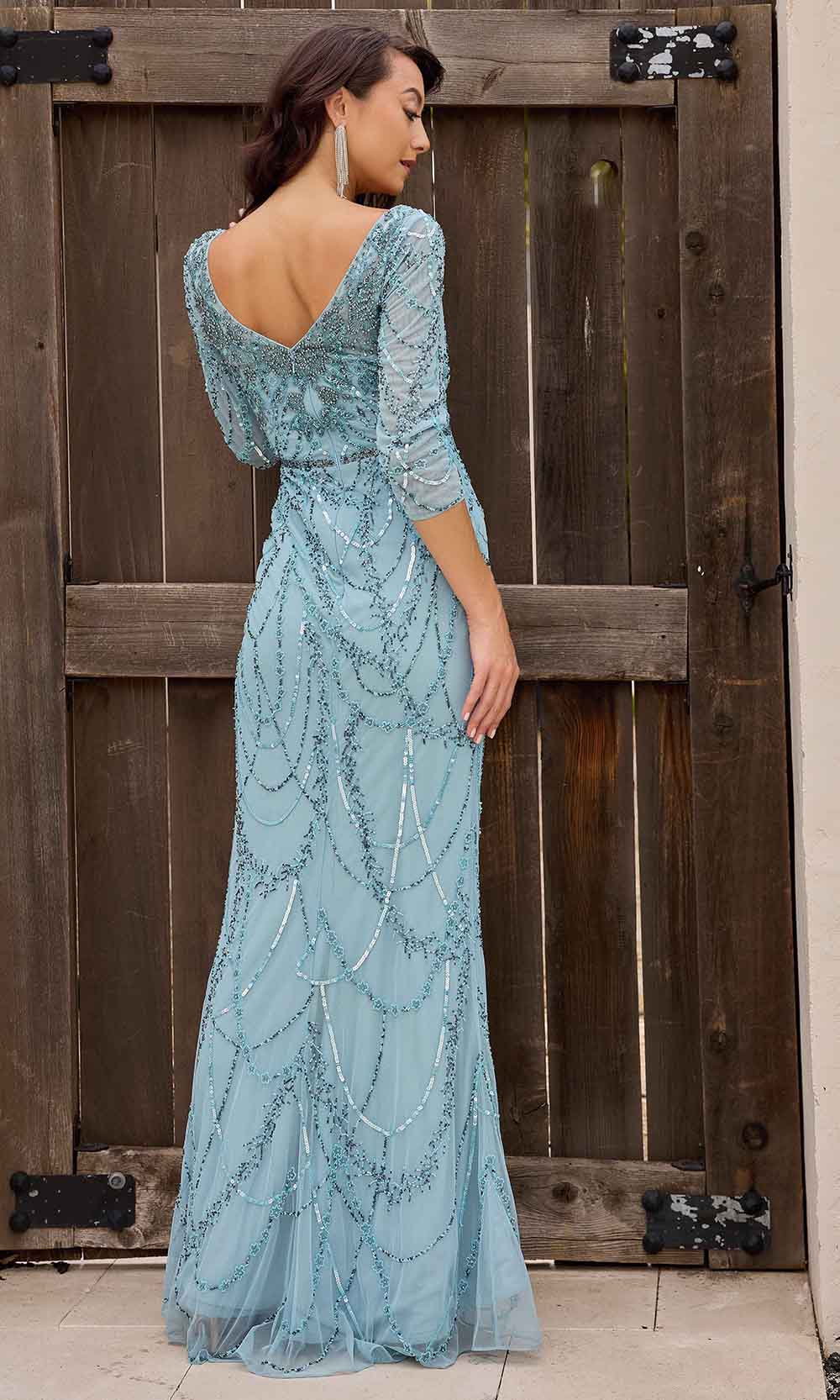 Primavera Couture 13156 - Quarter Sleeved Sheath Evening Dress - view 4